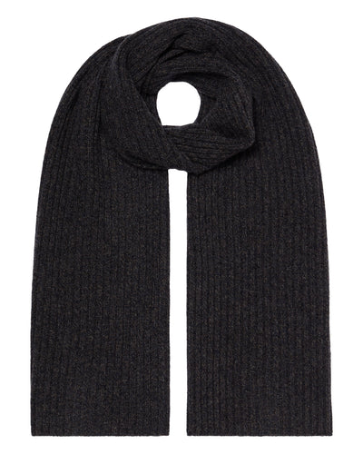 N.Peal Unisex Chunky Rib Cashmere Scarf Granite Blue