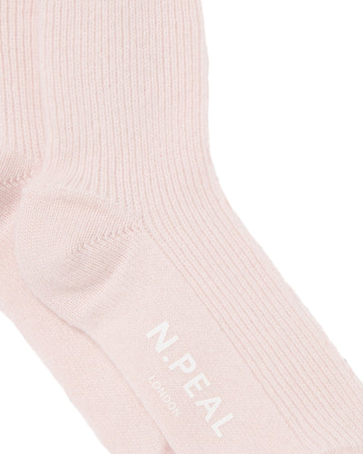 N.Peal Unisex Cashmere Rib Bed Socks Quartz Pink