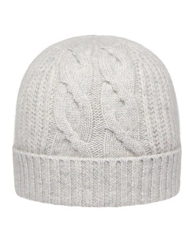 N.Peal Women's Cable Rib Cashmere Hat Fumo Grey