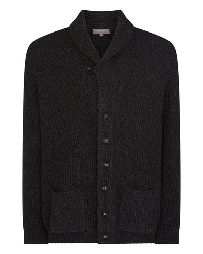 N.Peal Men's Kensington Cashmere Cardigan Granite Blue