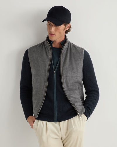 N.Peal Men's Belgravia Cashmere Gilet Grey