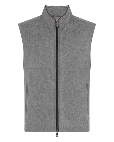 N.Peal Men's Belgravia Cashmere Gilet Grey