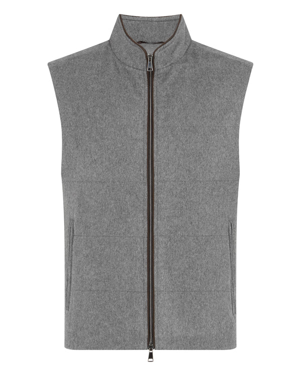 N.Peal Men's Belgravia Cashmere Gilet Grey