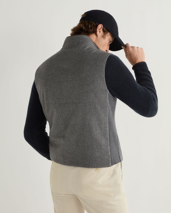 N.Peal Men's Belgravia Cashmere Gilet Grey