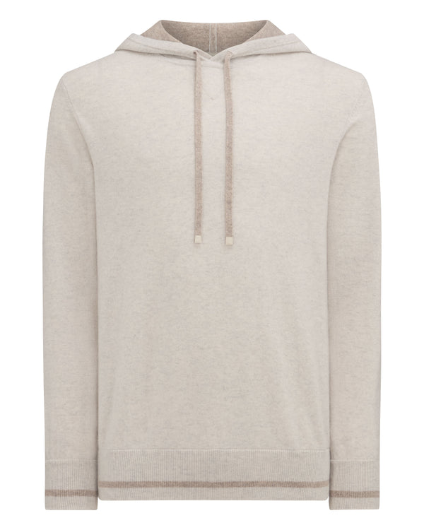 N.Peal Men's Sweatshirt Style Cashmere Hoodie Pebble Grey