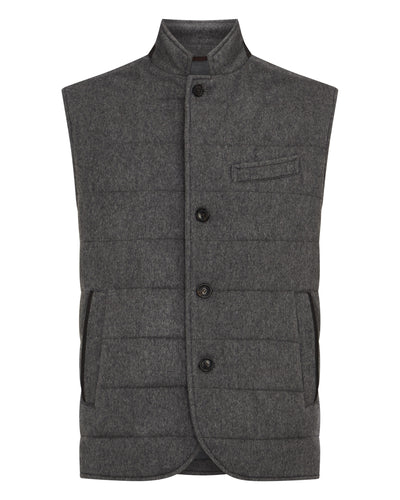 N.Peal Men's Calgary Cashmere Gilet Grey