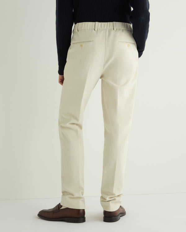 N.Peal Men's Atrani Moleskin Trousers Off White