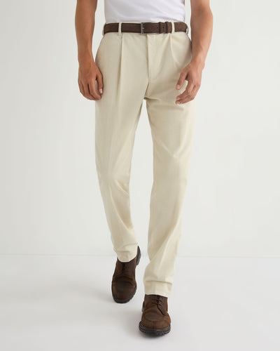 N.Peal Men's Atrani Cord Trousers Off White 