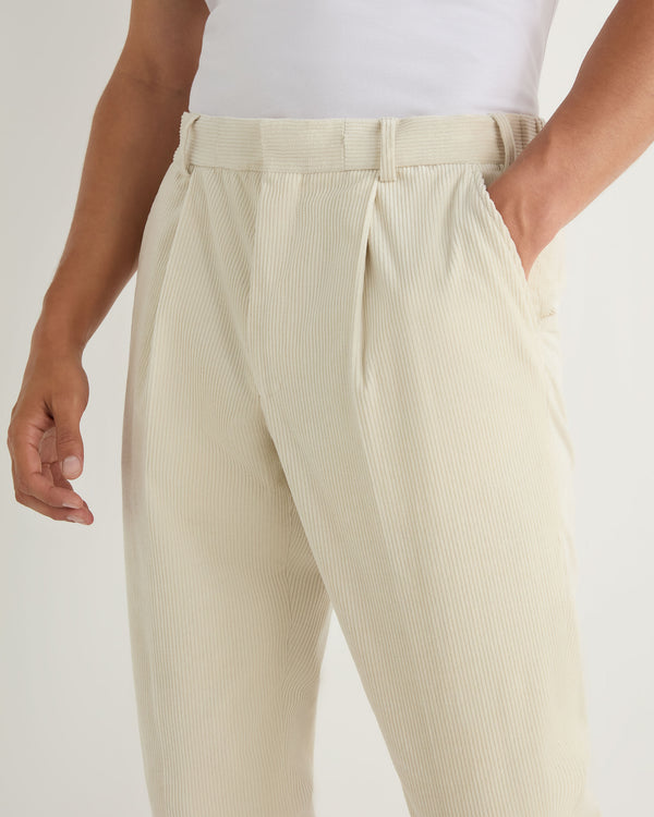 N.Peal Men's Atrani Cord Trousers Off White 