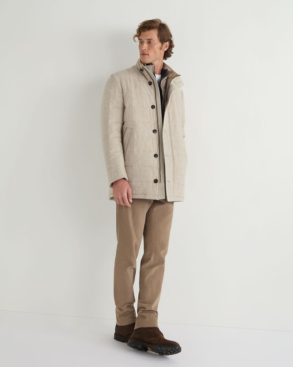 N.Peal Men's Chamonix 2 in 1 Coat Beige Brown