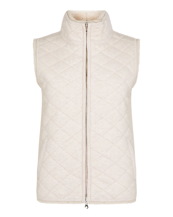 N.Peal Women's Robyn Fur Lined Cashmere Gilet Frost White