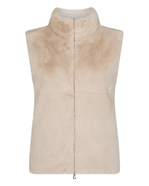 N.Peal Women's Robyn Fur Lined Cashmere Gilet Frost White