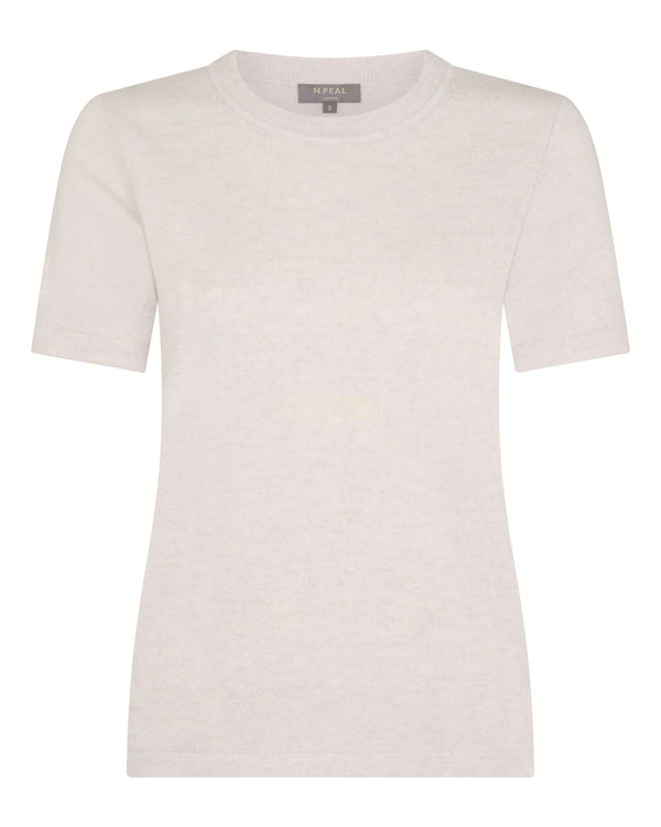 N.Peal Women's Lottie Cashmere T-Shirt Frost White