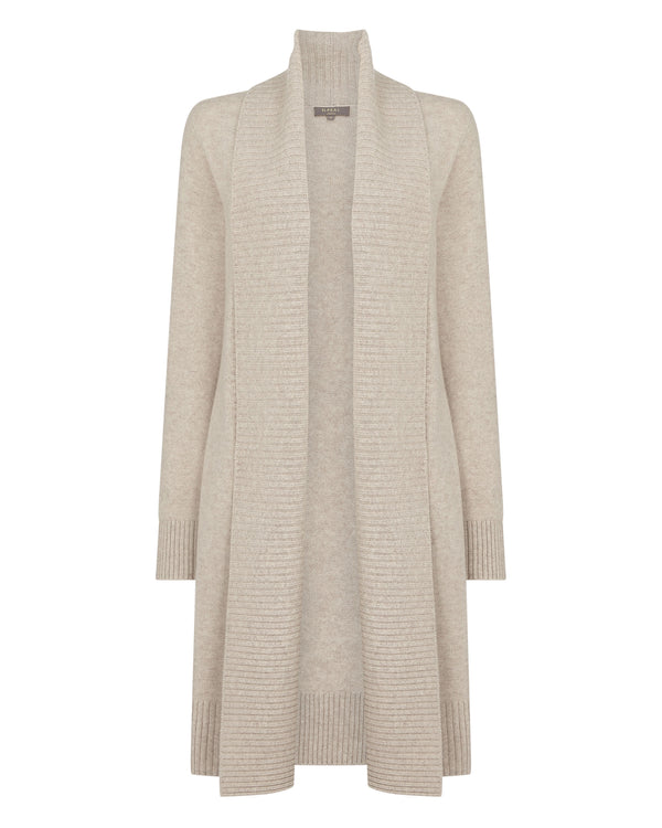 N.Peal Women's Abbey Cashmere Cardigan Sand Brown