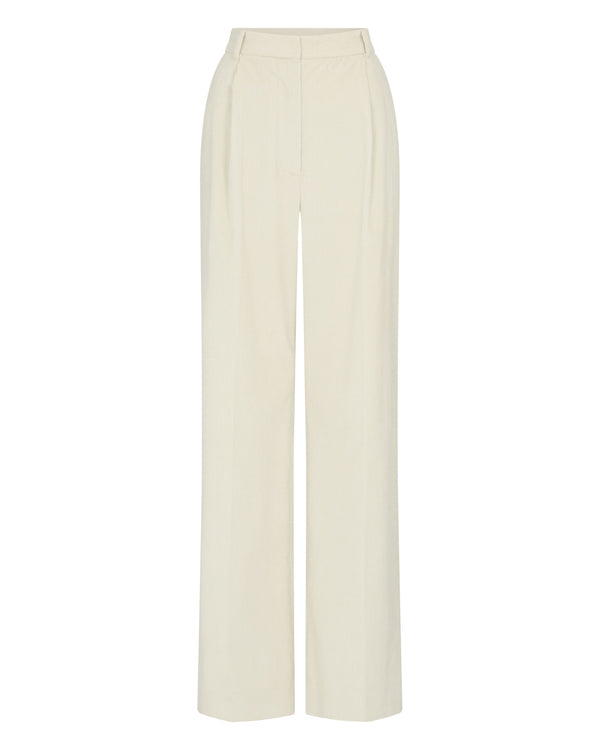 N.Peal Women's Florence Cord Wide Leg Trouser Off White 