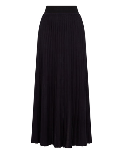 N.Peal Women's Superfine Pleated Cashmere Silk Skirt Navy Blue