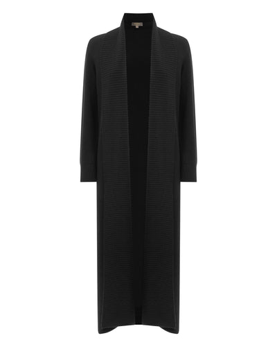 N.Peal Women's Longline Cashmere Cardigan Black