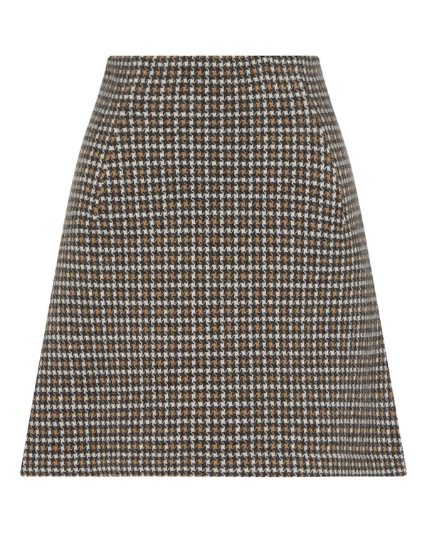 N.Peal Women's Jacquard Mini Cashmere Skirt Brown