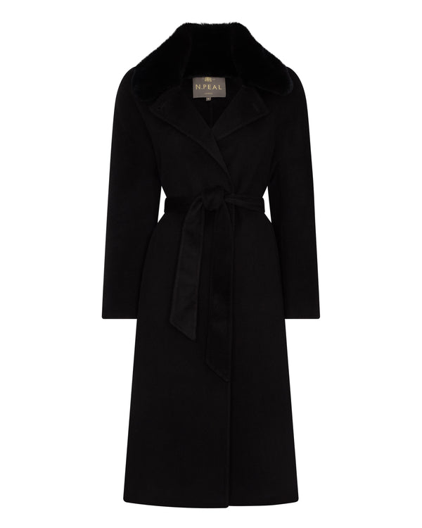 N.Peal Women's Estella Robe Coat Black