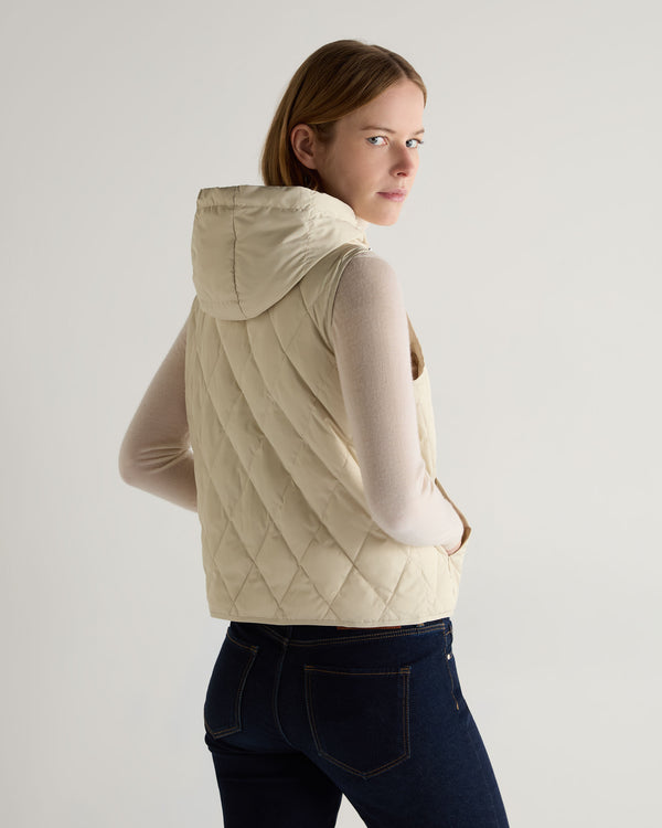 N.Peal Women's Tara Down Gilet Cream White