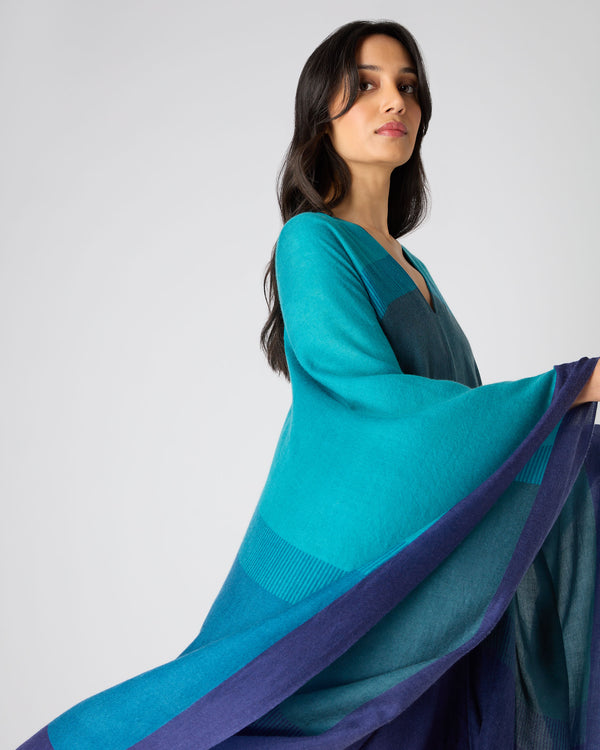 Kaftan Dress - Turquoise/ombre - Ladies