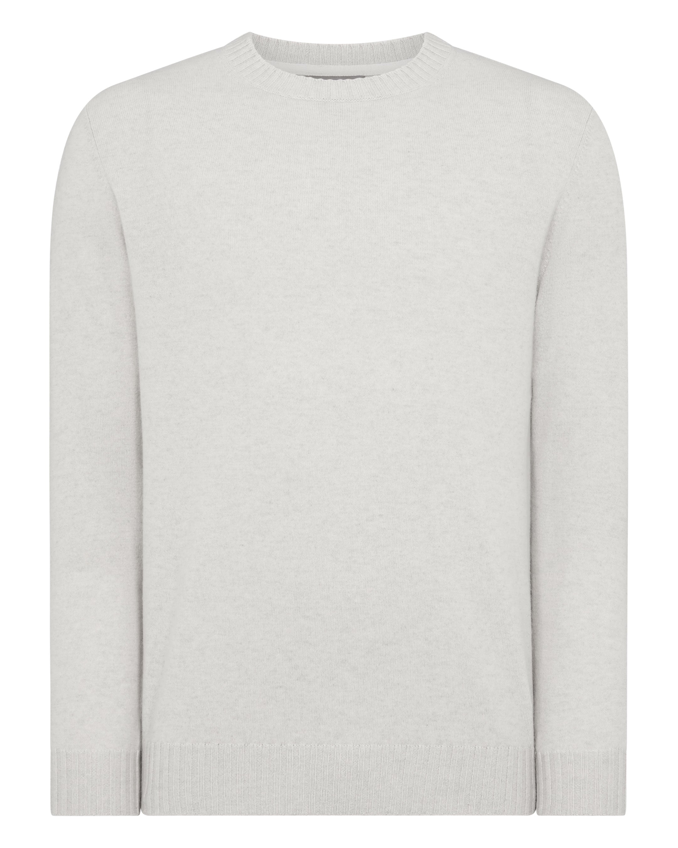 Men s Round Neck Cashmere Jumper Pebble Grey N.Peal