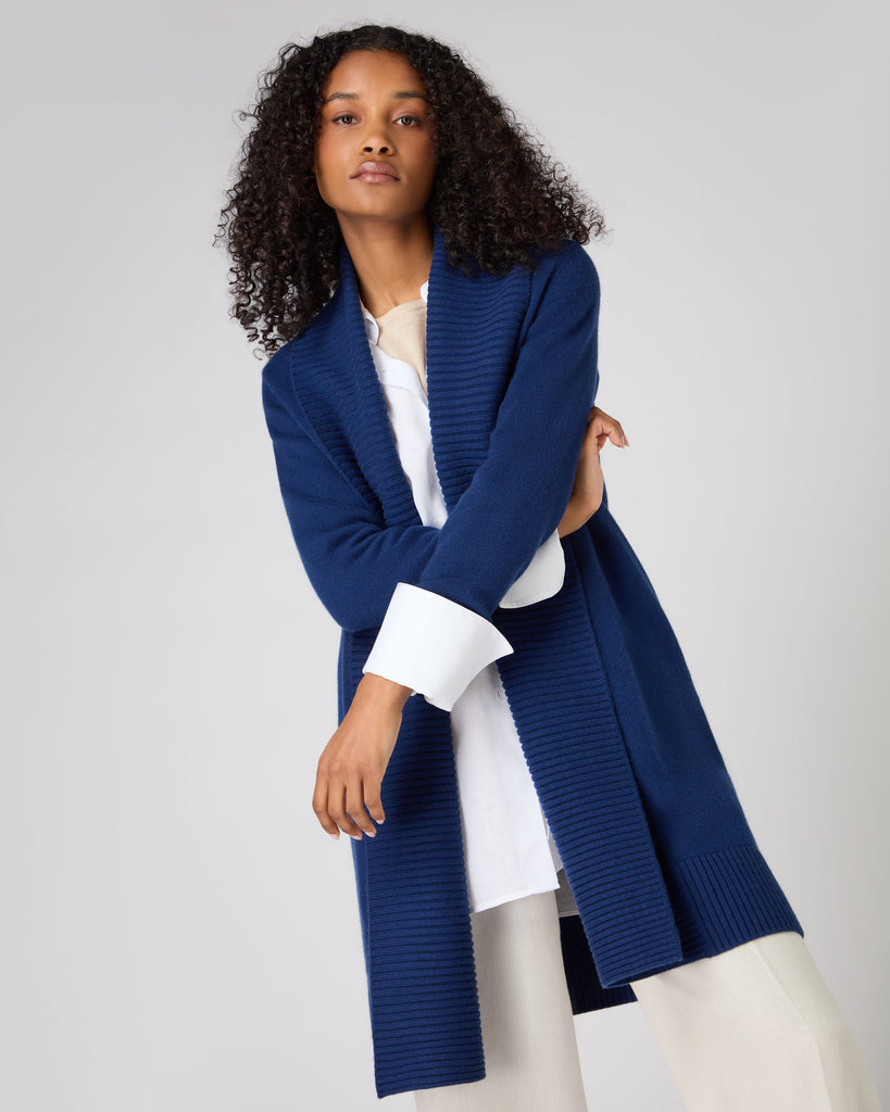 Women's Cashmere Cardigan French Blue | N.Peal