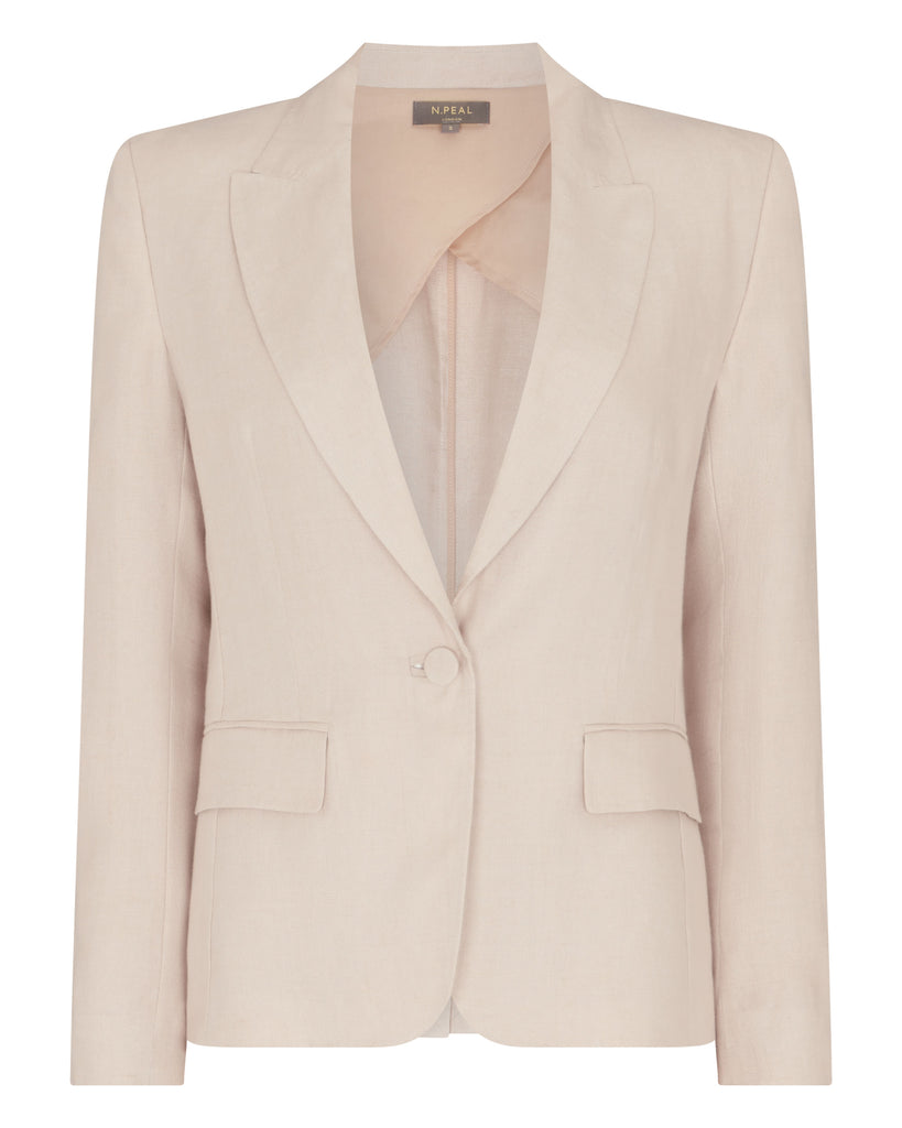 Women's Linen Jacket Oat Brown | N.Peal