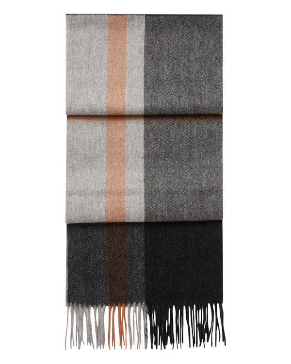 N.Peal Unisex Cashmere Check Scarf Navy Check