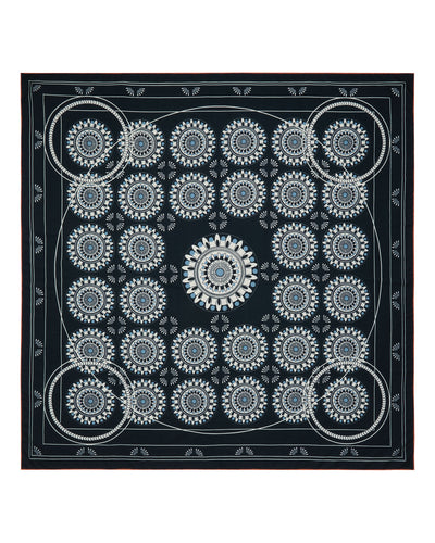 N.Peal Women's Printed Foulard Navy Blue