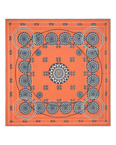 N.Peal Women's Printed Foulard Orange