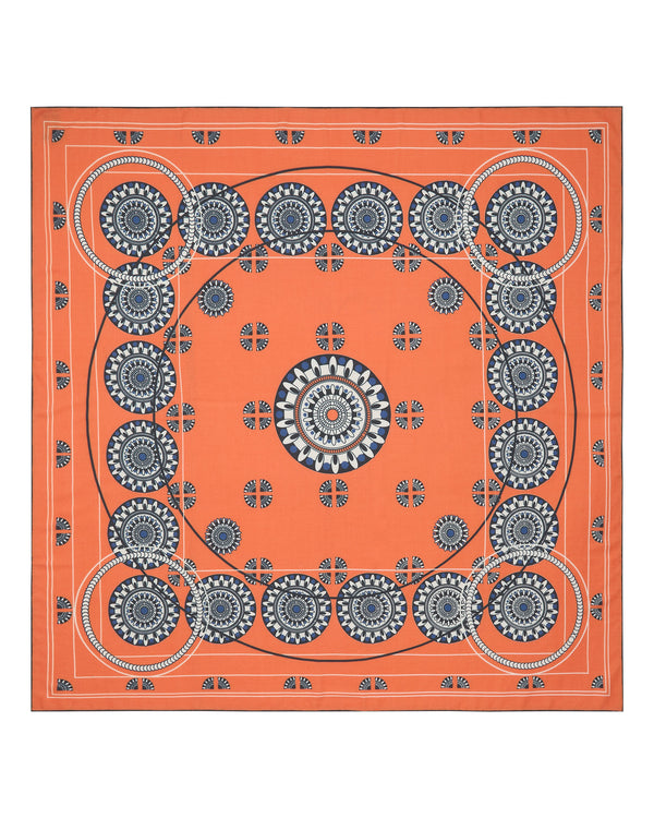 N.Peal Women's Printed Foulard Orange