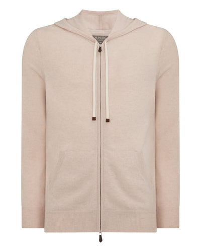 N.Peal Men's Ladbroke Cashmere Hoodie Ecru White