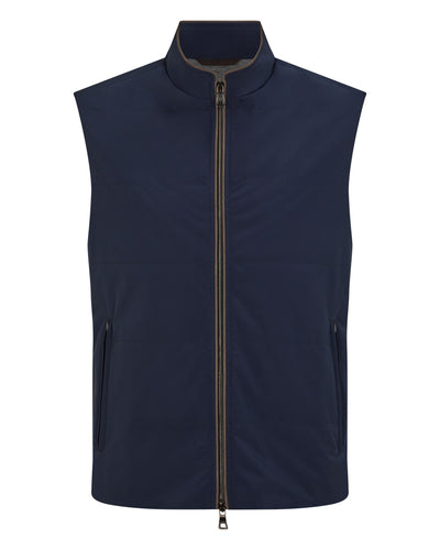 N.Peal Men's Belgravia Weatherproof Gilet Navy Blue