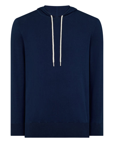 N.Peal Men's Cotton Cashere Silk Hoodie French Blue