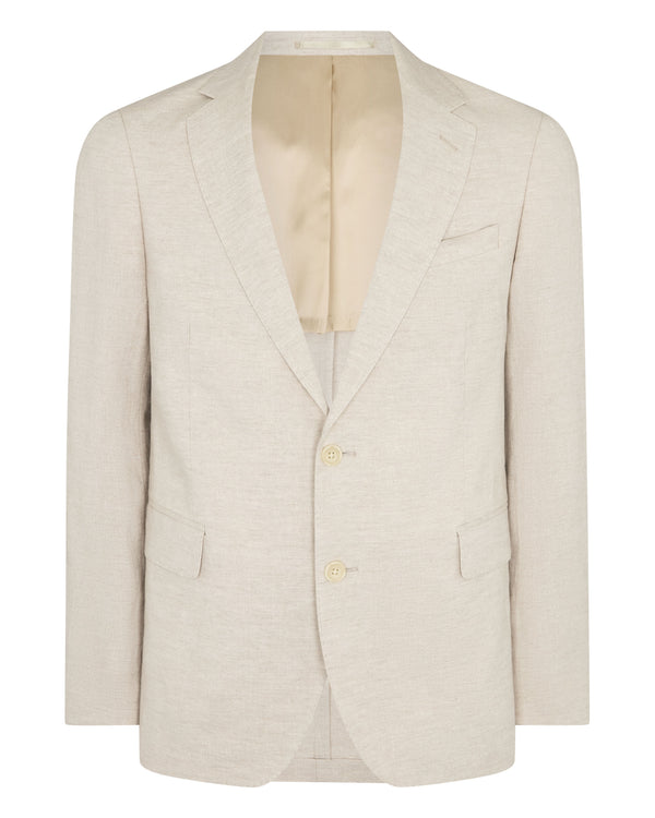 N.Peal Men's Amalfi Linen Jacket Sand Brown