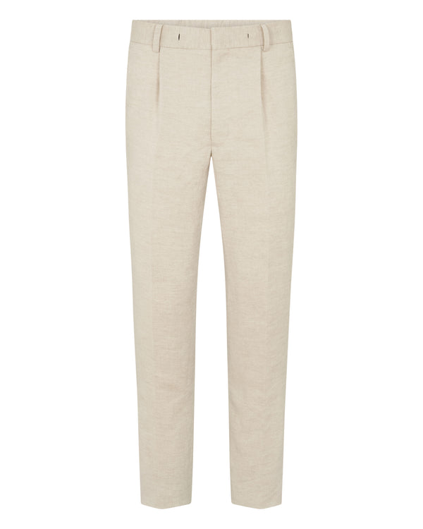 N.Peal Men's Atrani Linen Trouser Sand Brown