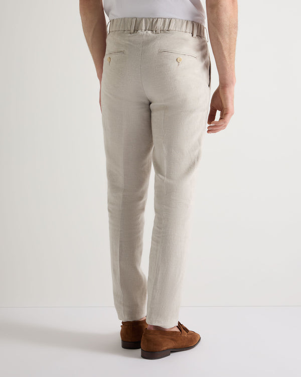 N.Peal Men's Atrani Linen Trouser Sand Brown