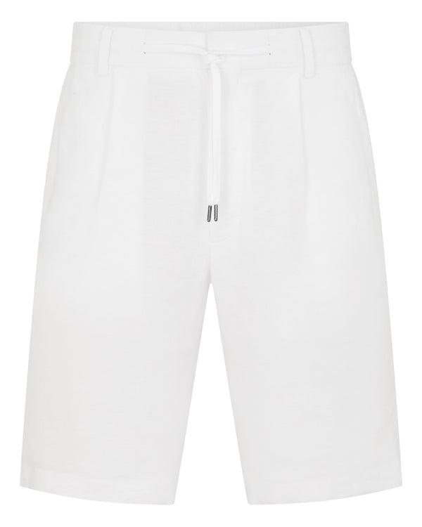 N.Peal Men's Atrani Linen Short White