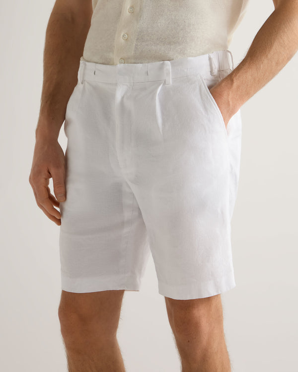 N.Peal Men's Atrani Linen Short White