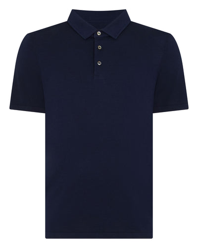 N.Peal Men's Hove Cotton Polo Navy Blue