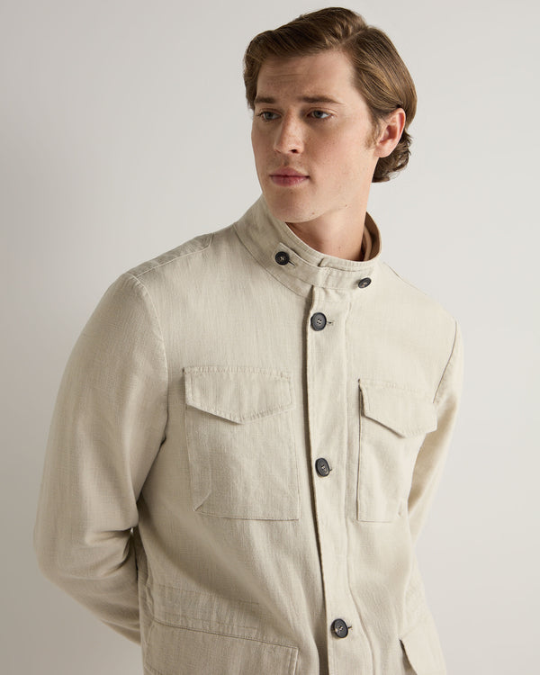 Men's Maine Linen Jacket Sand Brown