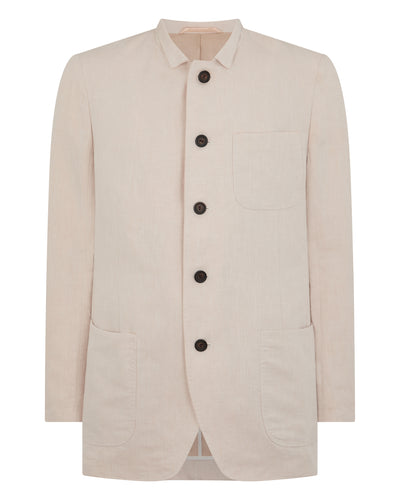 N.Peal Men's Portofino Linen Jacket Sand Brown