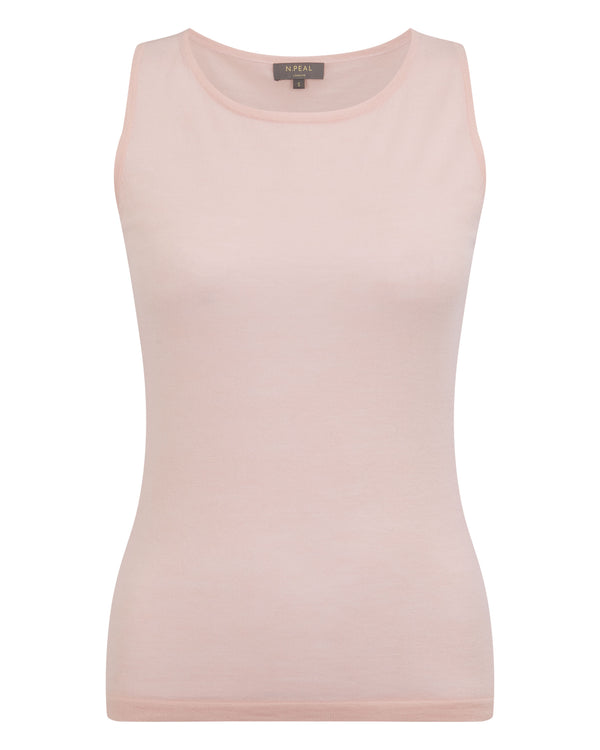 N.Peal Women's Ella Superfine Cashmere Shell Top Blush Pink