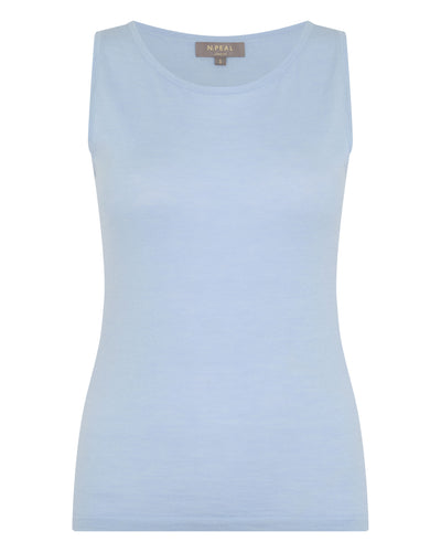 N.Peal Women's Ella Superfine Cashmere Shell Top Pale Blue