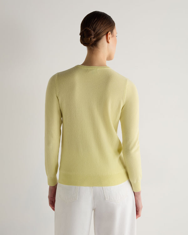 N.Peal Women's Evie Classic Round Neck Cashmere Jumper Granita Yellow