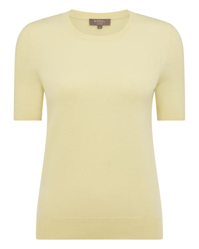 N.Peal Women's Milly Classic Cashmere T-Shirt Granita Yellow