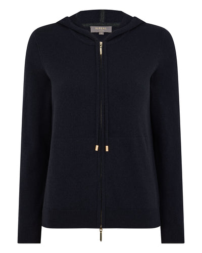 N.Peal Women's Ada Cashmere Hoodie Navy Blue