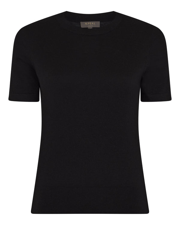 N.Peal Women's Isla Superfine Cashmere T-Shirt Black