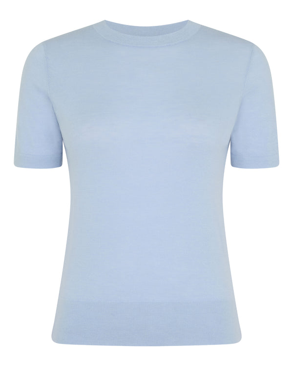 N.Peal Women's Isla Superfine Cashmere T-Shirt Pale Blue